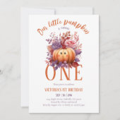 Invitation Notre Petit Citrouille Premier Anniversaire automn (Devant)
