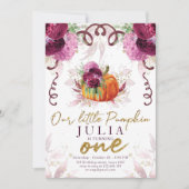 Invitation Notre Petit Citrouille Premier Anniversaire Bourgo (Devant)