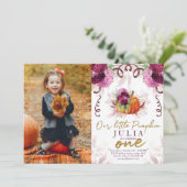 Invitation Notre Petit Citrouille Premier Anniversaire Bourgo (Debout devant)