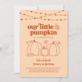 Invitation Notre Petit Citrouille Première Fête d'anniversair (Devant)
