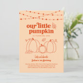 Invitation Notre Petit Citrouille Première Fête d'anniversair (Debout devant)