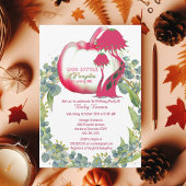 Invitation Notre petit Citrouille rose 1er anniversaire couro