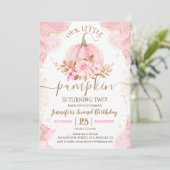 Invitation Notre petit Citrouille | Rose Gold Girl 2e anniver (Debout devant)