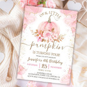 Invitation Notre petit Citrouille | Rose Gold Girl 4e anniver