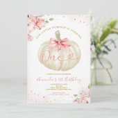Invitation Notre petit Citrouille rose pâle En vichy 1er anni (Debout devant)