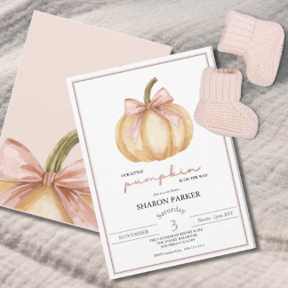 Invitation Notre petit Citrouille sur le chemin Baby shower d