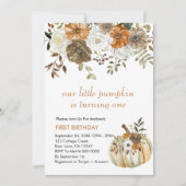 Invitation Notre petit Citrouille tourne un brun rustique (Devant)