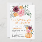 Invitation Notre petit Citrouille tourne un rose bordeaux (Devant)