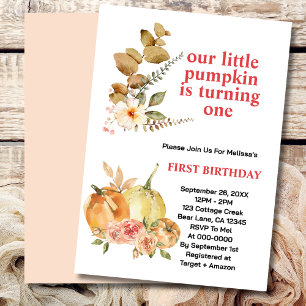 Invitation Notre Petit Citrouille tourne une photo de verdure