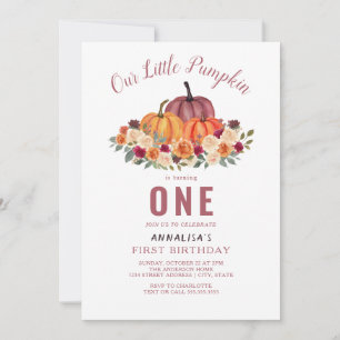 Invitation Notre Petit Citrouille, Un Premier Anniversaire