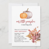 Invitation Notre petit Citrouille va tomber boho bordeaux (Devant)