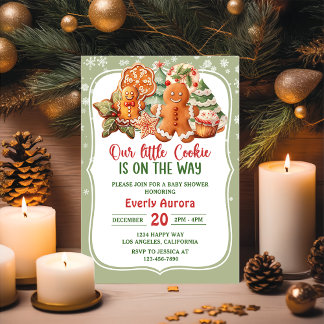 Invitation Notre Petit Cookie Est Sur Le Chemin Baby shower F