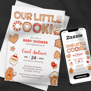 Invitation Notre Petit Cookie Noël Bébé Hiver Shower