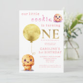 Invitation Notre Petit Cookie Tourne Un Mignet 1Er Anniversai (Debout devant)