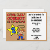 Invitation Notre Petit Cow-boy Est En Train D'Atteindre Deux (Devant / Derrière)