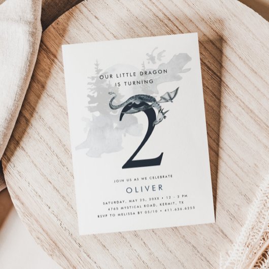 Invitation Notre Petit Dragon Boys 2e anniversaire