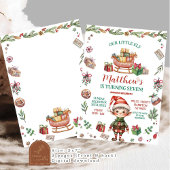 Invitation Notre petit elfe Noël Cookie Anniversaire Garçon