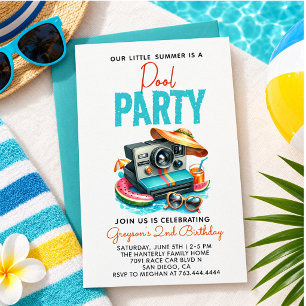 Invitation notre petit été est une fête au bord de la piscine