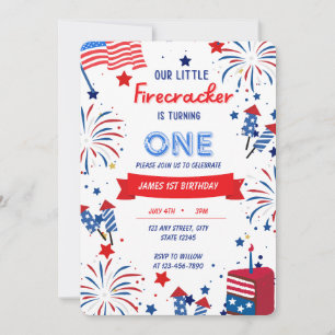 Invitation Notre Petit Feu d'Artifice Fête son Premier Annive