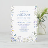 Invitation Notre petit Fleur sauvage 1er anniversaire Aquarel (Debout devant)