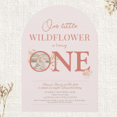 Invitation Notre Petit Fleur sauvage 1er Anniversaire orange