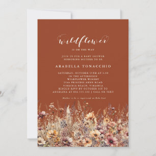 Invitation Notre petit Fleur sauvage automne Baby shower flor