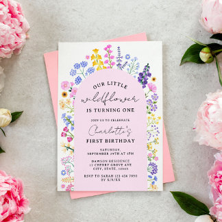 Invitation Notre Petit Fleur sauvage Est En Train De Tourner 