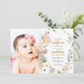 Invitation Notre Petit Fleur sauvage fête son 1er anniversair (Debout devant)