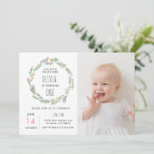 Invitation Notre Petit Fleur sauvage Fête Son 1Er Anniversair (Debout devant)