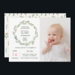 Invitation Notre Petit Fleur sauvage Fête Son 1Er Anniversair<br><div class="desc">Fleur sauvage Photo Garden 1er anniversaire Invitation</div>