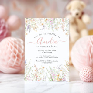 Invitation Notre Petit Fleur sauvage Fleur de prairie Fille d