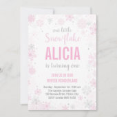 Invitation Notre Petit Flocon De Neige | Fille premier annive (Devant)