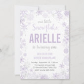 Invitation Notre Petit Flocon De Neige | Fille premier annive (Devant)