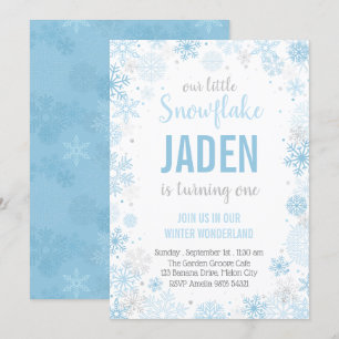 Invitation Notre Petit Flocon De Neige   Jour du premier anni