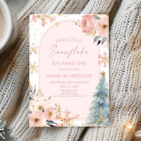 Notre Petit Flocon de neige rose fête d'anniversai