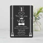 Invitation Notre petit homme Suspendu Hipster 1er anniversair (Debout devant)