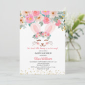Invitation Notre petit lapin est en chemin baby shower (Debout devant)