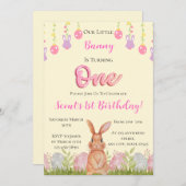 Invitation Notre Petit Lapin Va Devenir Un Anniversaire (Devant / Derrière)