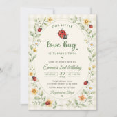 Invitation Notre petit Love Bug Ladybug 2e anniversaire (Devant)