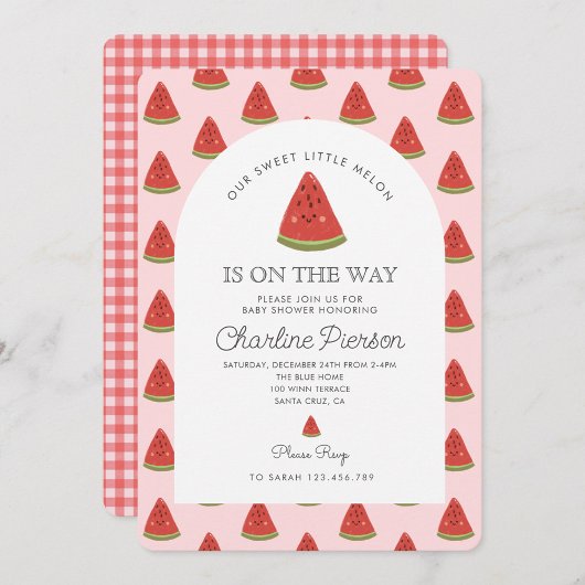 Invitation Notre petit melon doux est en route Baby shower