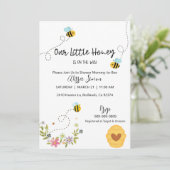 Invitation Notre Petit Miel Abeille Baby shower À Thème (Debout devant)