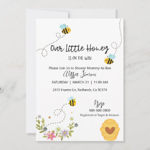 Invitation Notre Petit Miel Abeille Baby shower À Thème