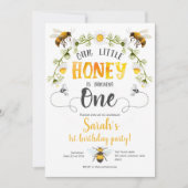 Invitation Notre petit miel, abeille thème 1er anniversaire i (Devant)