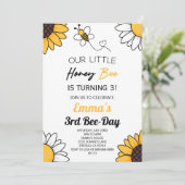 Invitation Notre Petit Miel Bee Bumble Bee Birthday Party (Debout devant)