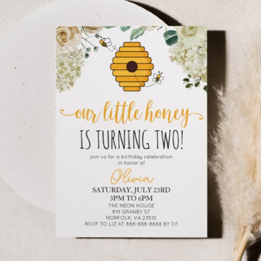 Invitation Notre Petit Miel Bumble Bee Anniversaire