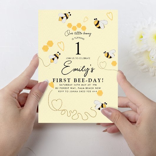 Invitation Notre petit miel fait un anniversaire d'abeilles