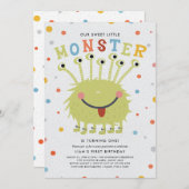 Invitation Notre petit monstre d'anniversaire (Devant / Derrière)