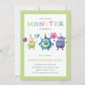 Invitation Notre petit monstre | Trois petits monstres coloré (Devant)