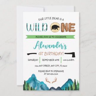 Invitation Notre petit ours est un anniversaire sauvage