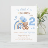 Invitation Notre petit ours Rainbow Balloon 2e anniversaire (Debout devant)